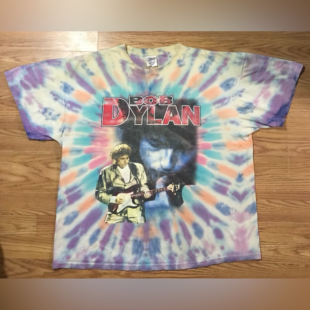 Vintage 2003 Bob Dylan Never Ending Tour T-Shirt XL Multicolor Tie-Dye